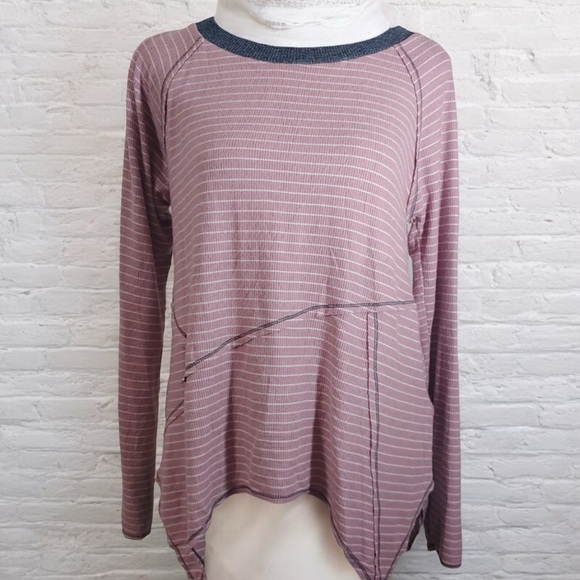 Hem & Thread Mauve and Black Striped Long Sleeve Top - Picture 11 of 11